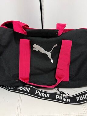 Puma Black and Pink Sport Duffle